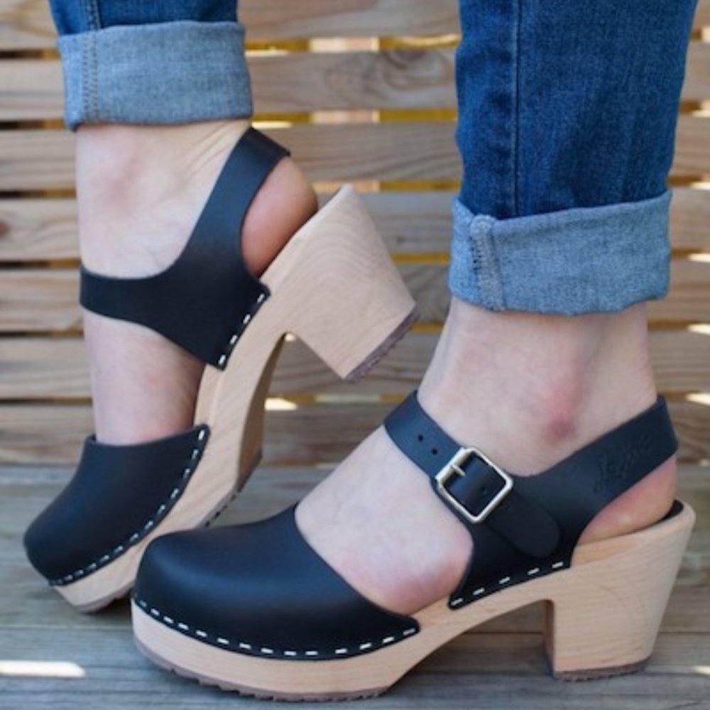 Lotta From Stockholm Black Clogs - Size 8